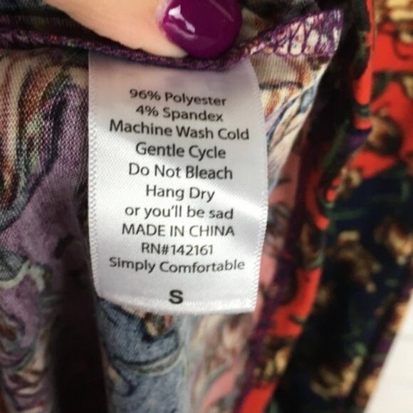 LuLaRoe Womens Floral Print Short Sleeve Midi Dress S Polyester/Spandex Blend - Picture 3 of 4